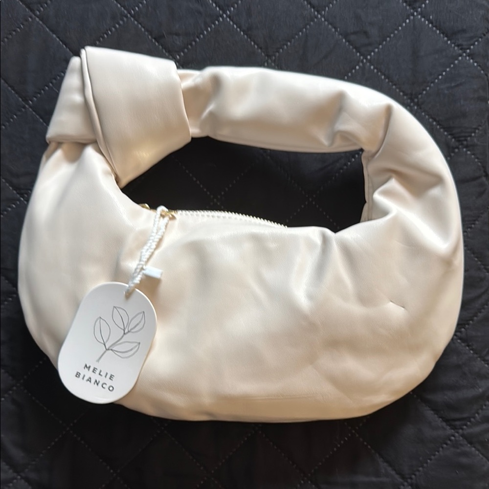 Melie Bianco Elegant Cream Hobo Bag